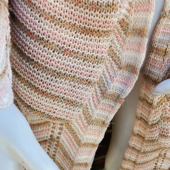Zig zag Pastel open‎ long cardigan M - Picture 3 of 13